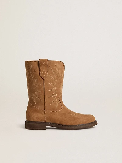 Wish Junior boots camel suede with star embroidery