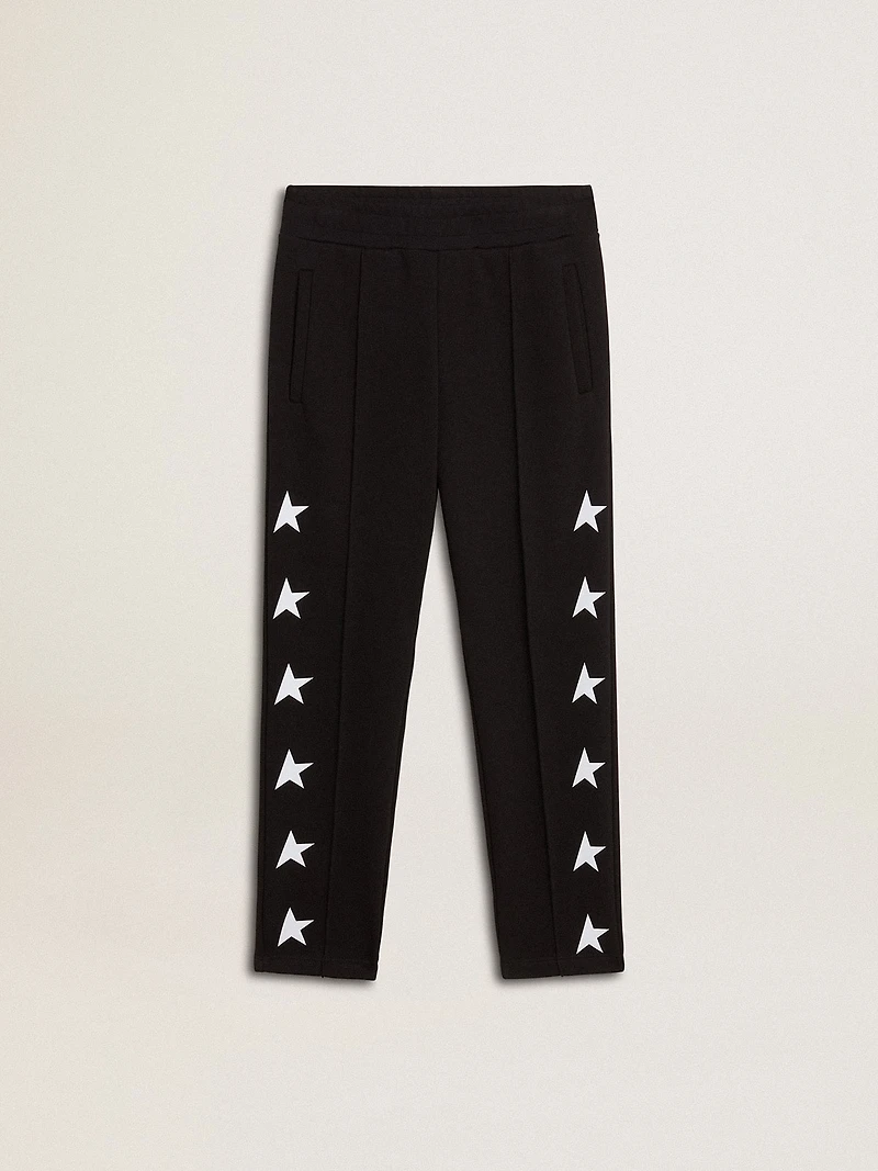 Boys’ black joggers with white stars