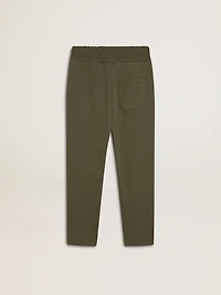 Boys' military-green joggers with white stars