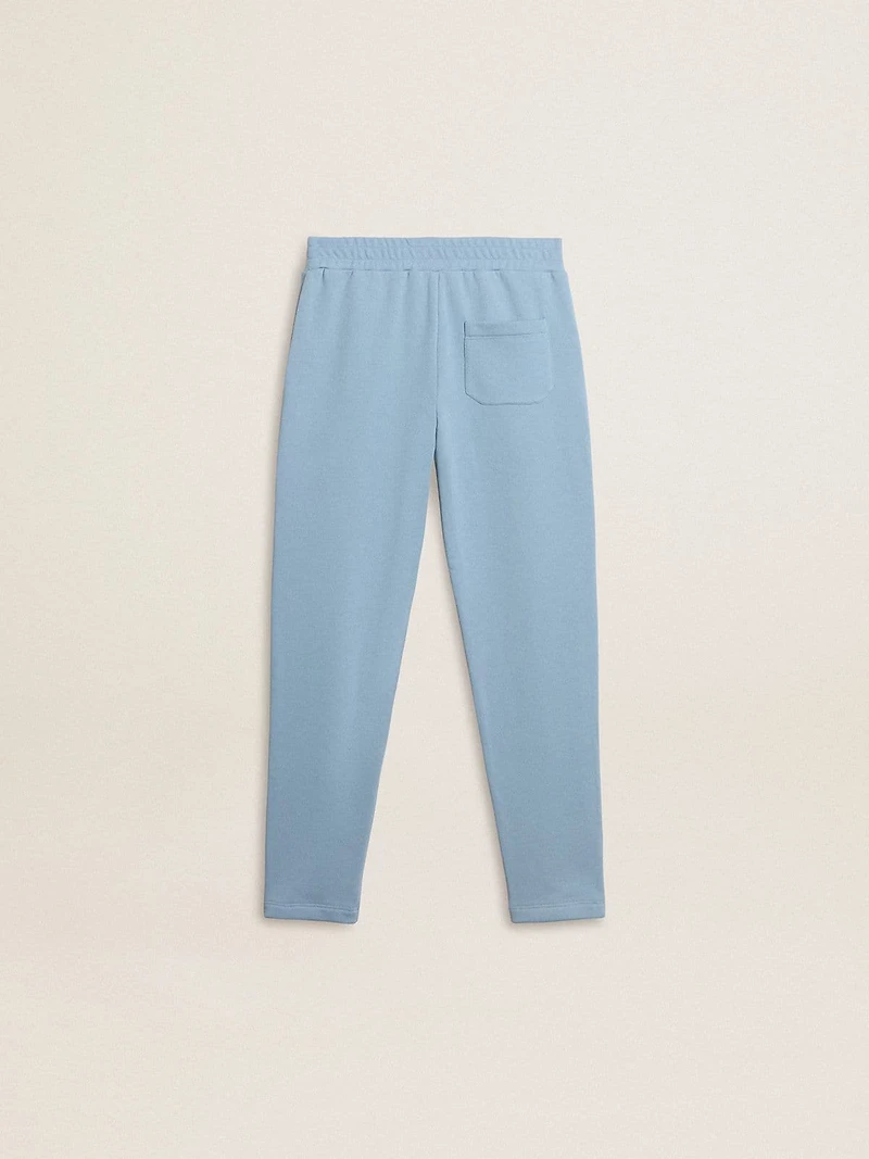 Boys' light blue printed joggers
