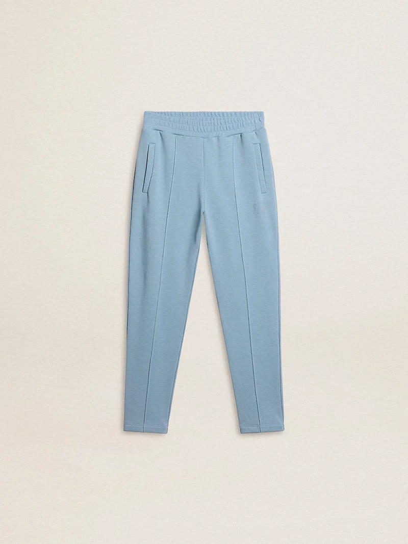 Boys' light blue printed joggers