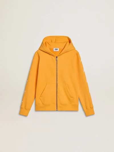 Boys’ orange sweatshirt with zip fastening