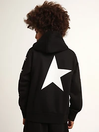 Boys’ hooded sweatshirt black with contrasting white stars