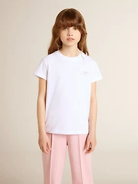 White and silver T-shirt with logo maxi star glitter