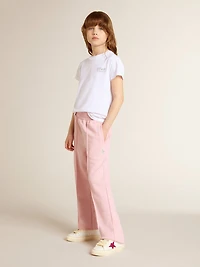 White and silver T-shirt with logo maxi star glitter