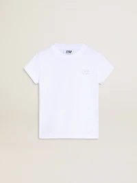 White and silver T-shirt with logo maxi star glitter