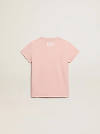Girls’ pink T-shirt with white logo and maxi star