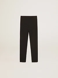 Girls’ black leggings with white stars on the sides