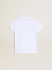 Girls' white T-shirt with pink glitter Golden lettering