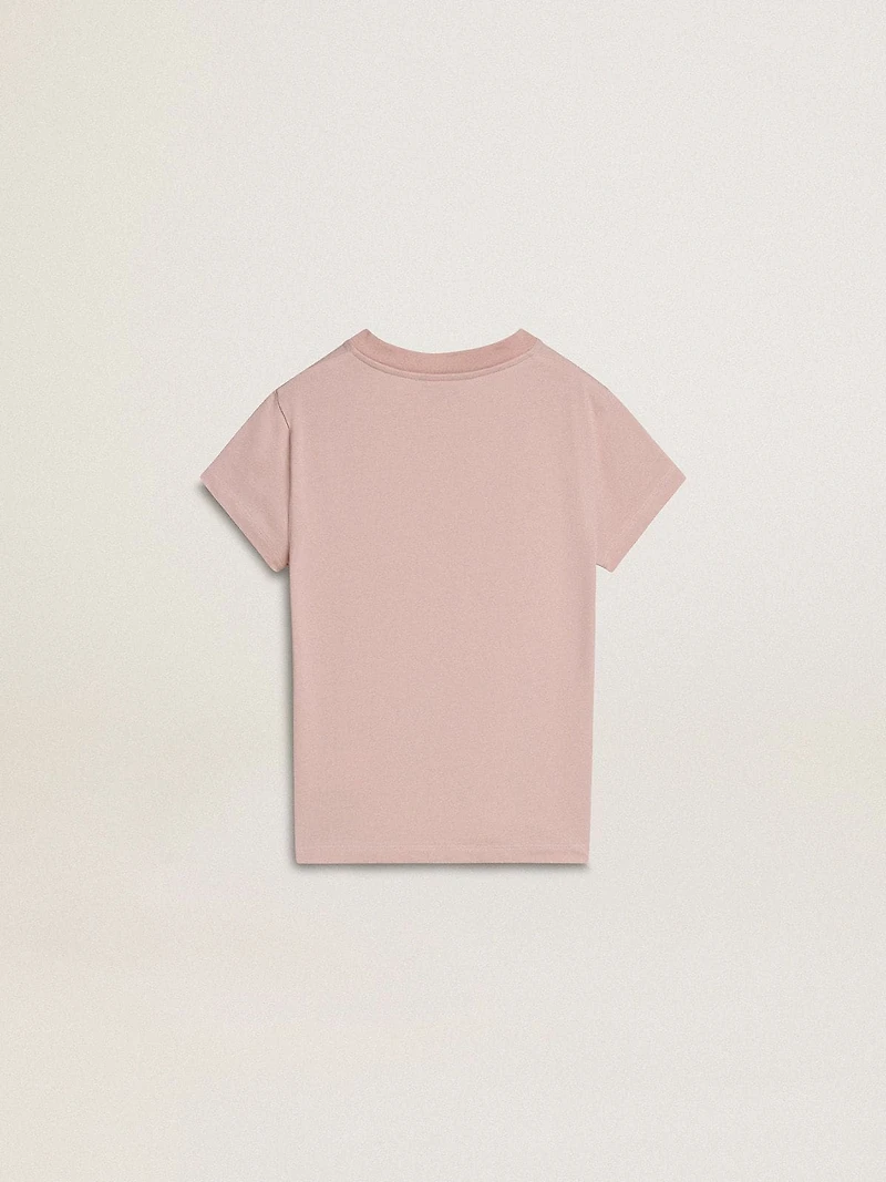 Girls' pink T-shirt with white print