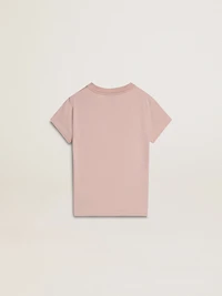 Girls' pink T-shirt with white print
