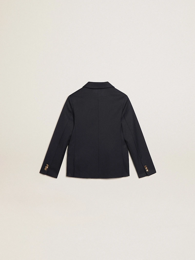 Boys’ dark blue double-breasted buttoned blazer