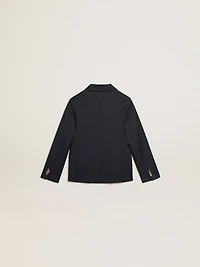 Boys’ dark blue double-breasted buttoned blazer