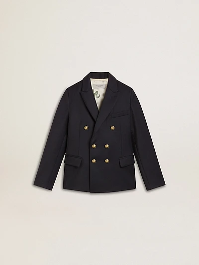Boys' dark blue double-breasted blazer