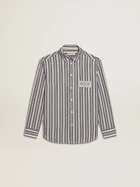 Boys' striped shirt with Golden Dreamers detail on the pocket