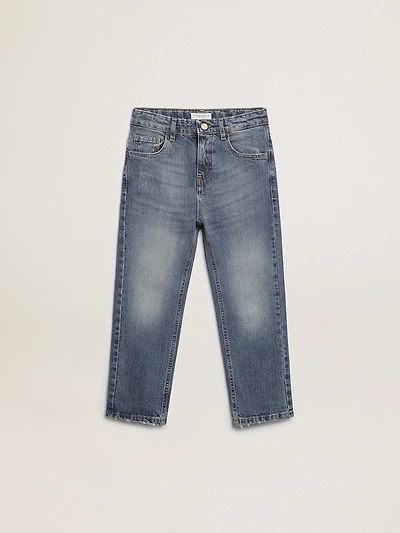 Boys’ stretch jeans in blue denim