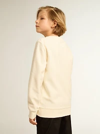 Sweatshirt aged white with multicolor Golden lettering on the front