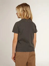 Boys’ T-shirt in gray with distressed treatment
