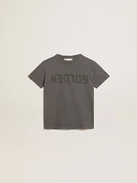 Boys’ T-shirt in gray with distressed treatment