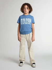 Boys' blue T-shirt with white print
