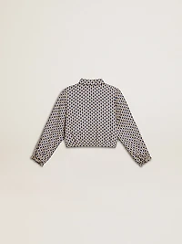 Girls' polo shirt with geometric print