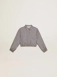 Girls' polo shirt with geometric print