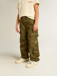 Kids cargo pants military green