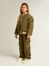 Kids cargo pants military green