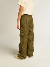 Kids cargo pants military green