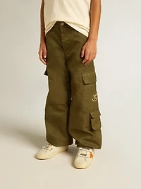 Kids cargo pants military green