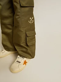 Kids cargo pants military green