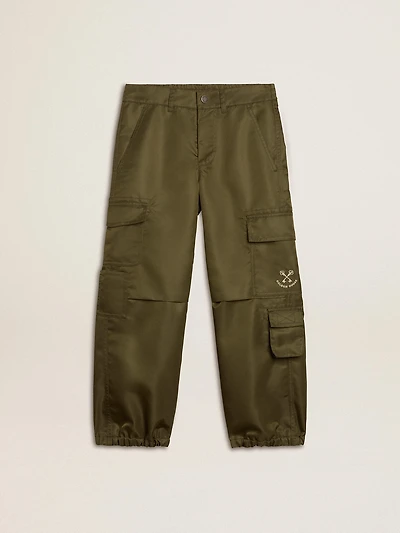 Kids cargo pants military green