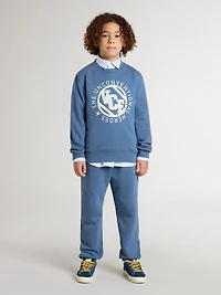 Kids’ blue joggers with embroidery