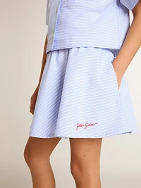 Girls' skirt with light blue stripes