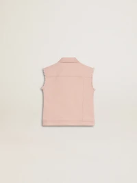 Girls' pink denim vest