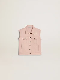 Girls' pink denim vest
