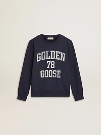 Boys' dark blue sweatshirt with white print