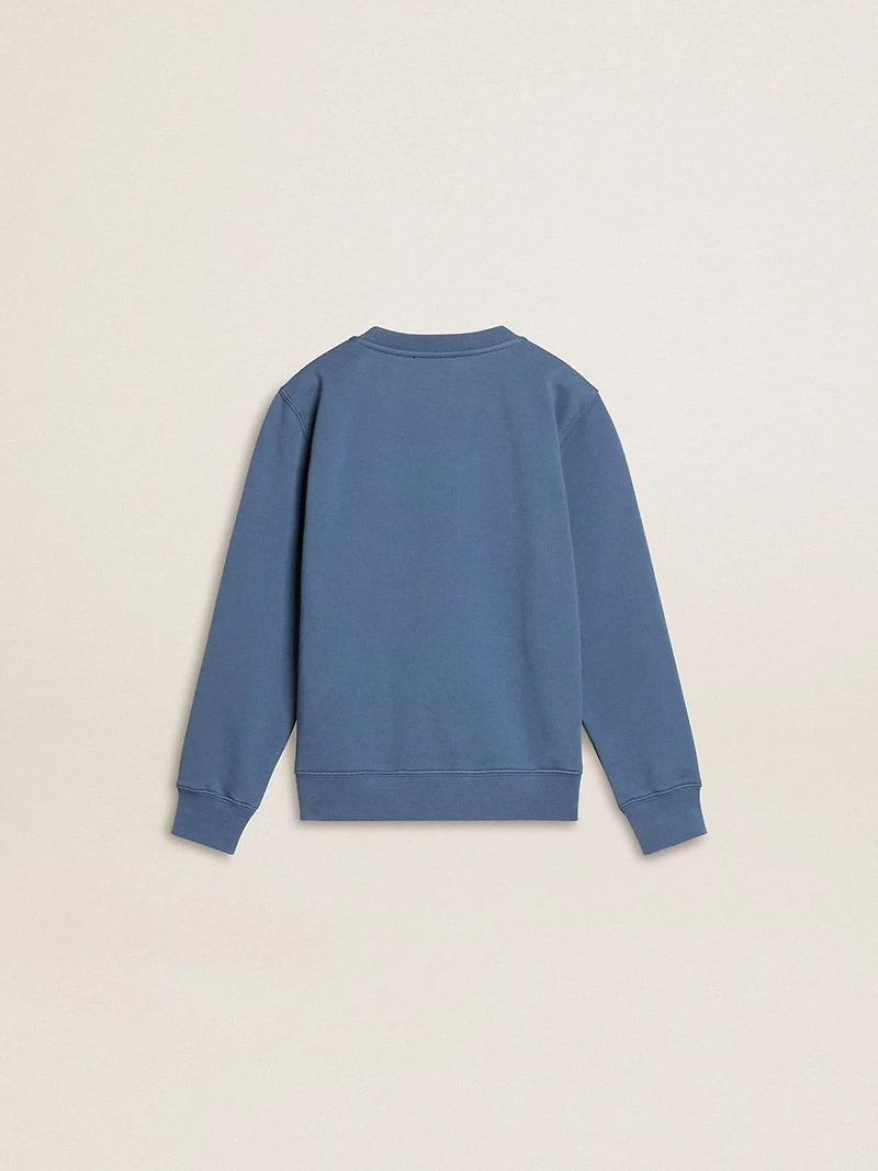 Kids’ blue sweatshirt with white embossed patches
