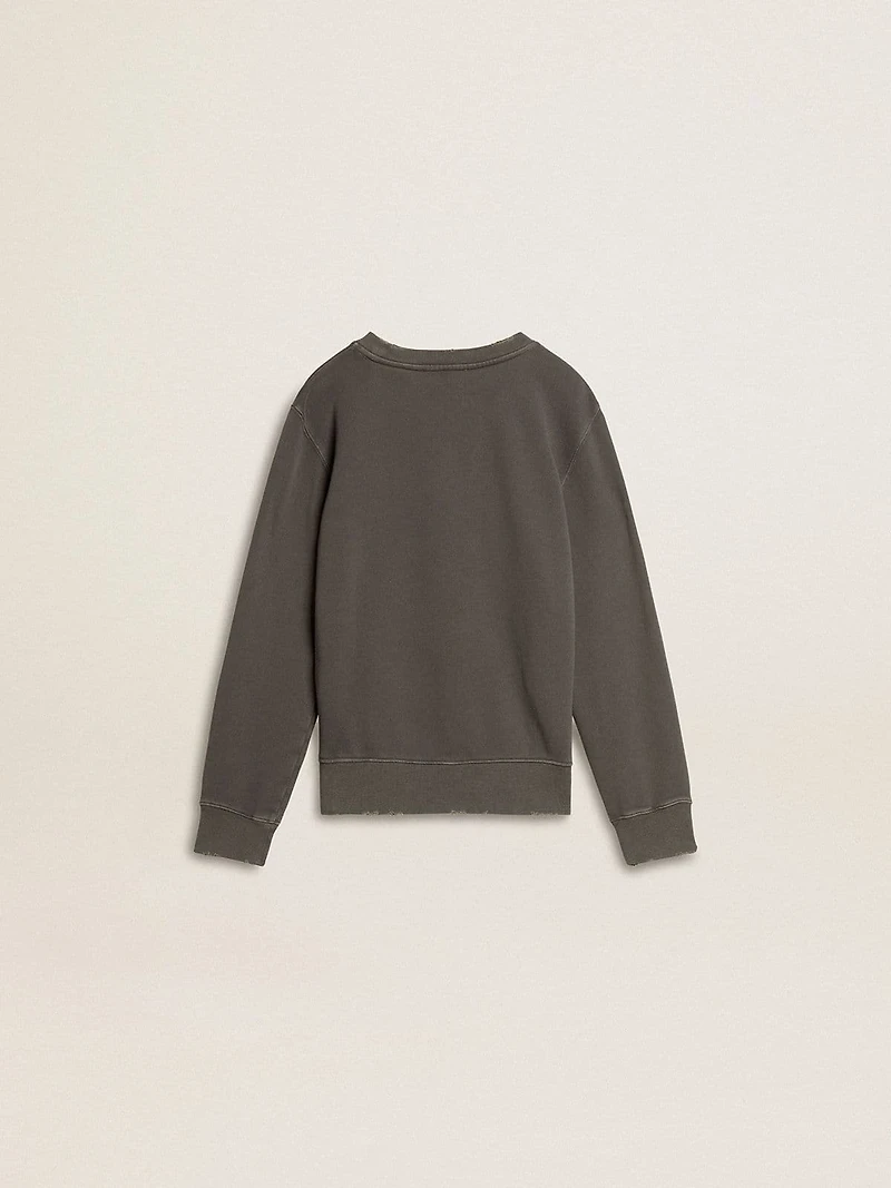 Kids’ gray sweatshirt with raised logo