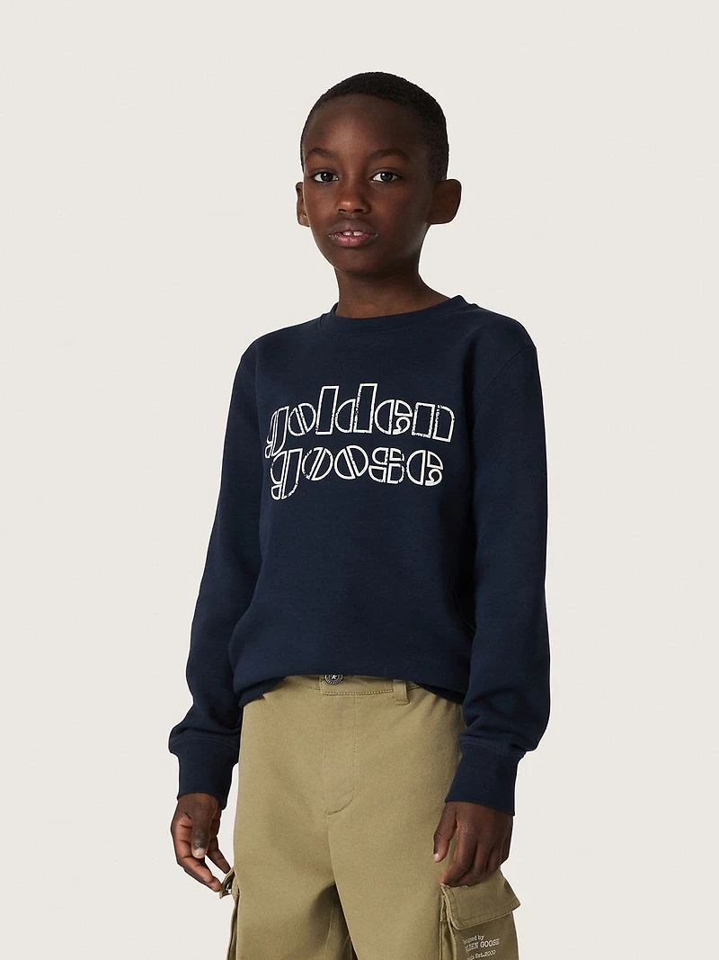Journey boys’ sweatshirt blue cotton blend with a contrasting logo