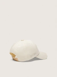Journey baseball cap in white cotton twill with patch and Golden Goose embroidery