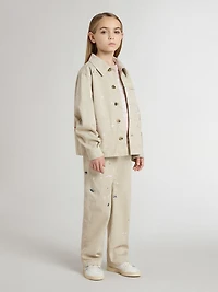 Kids’ beige jacket with multicolor splashes