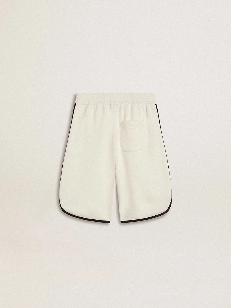 Boy's white shorts with embroidered logo