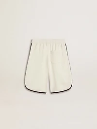 Boy's white shorts with embroidered logo