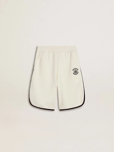 Boy's white shorts with embroidered logo