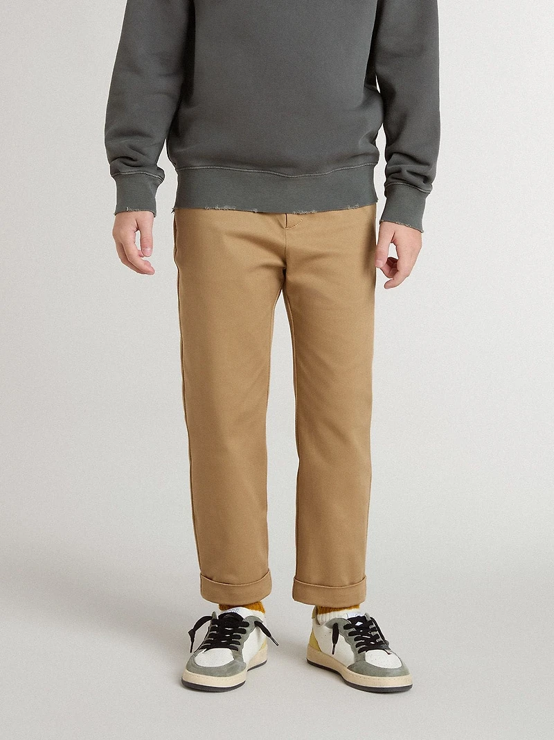 Kids’ chinos tobacco-colored cotton