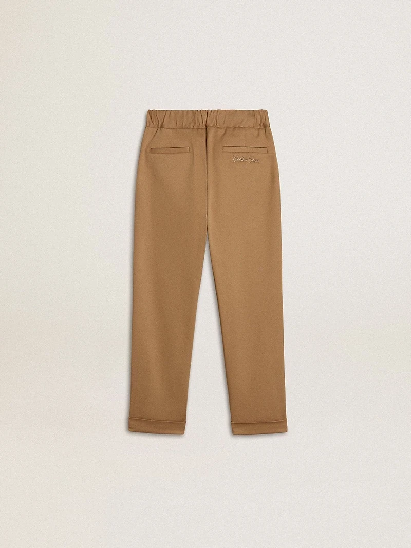 Kids’ chinos tobacco-colored cotton