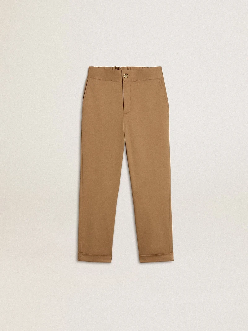 Kids’ chinos tobacco-colored cotton