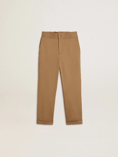 Kids’ chinos tobacco-colored cotton