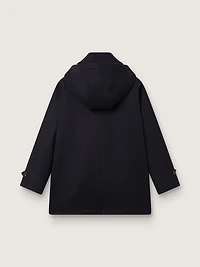 Boys’ dark blue hooded duffle coat
